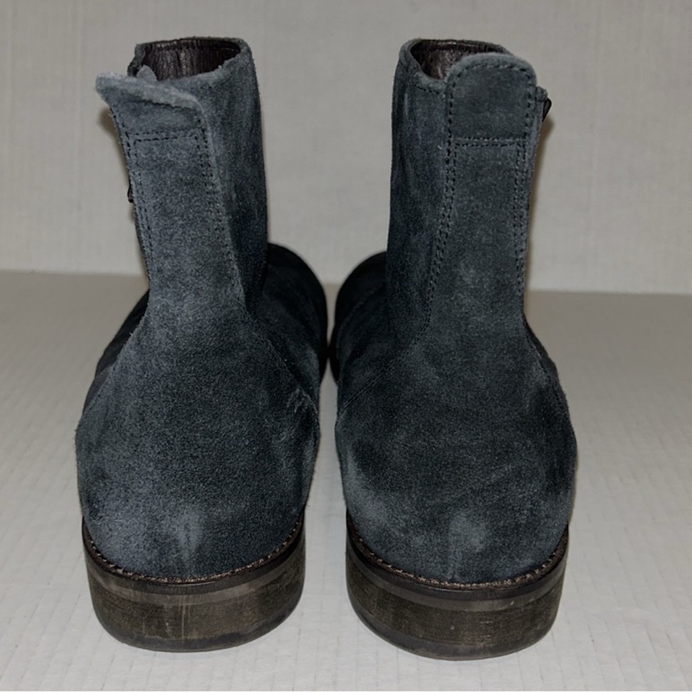 Joh Varvatos Black Dark Grey Suede Leather Ankle Side Zip Boots - Men’s Size 11